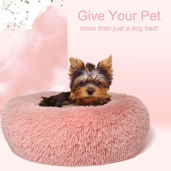 Tucker Murphy Pet™ Pink Dog Beds For Small Dogs Attached,small Pet Bed Washable Faux Beds24inch